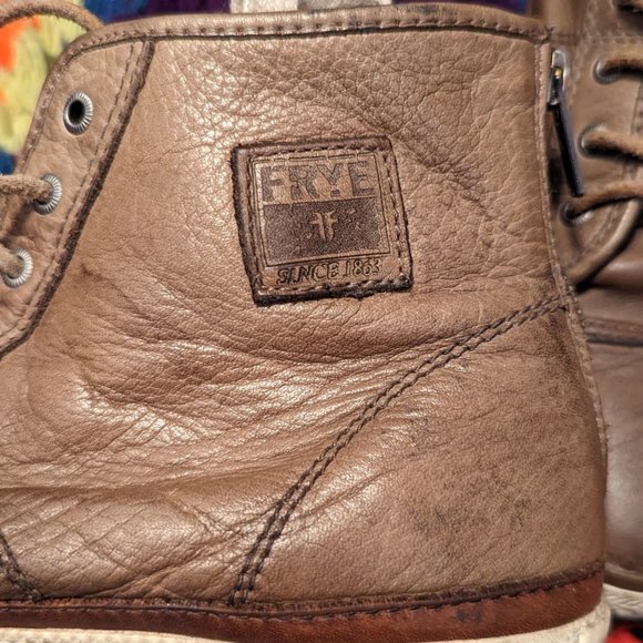 Frye Greene Leather Back-Zip High-Top Sneakers W9 - Picture 6 of 7